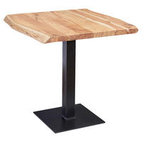 Esstisch natur schwarz pulverbeschichtet B/H/T: ca. 80x75x75 cm Esszimmertisch - natur/schwarz (80,00/75,00/75,00cm) - Wohnling