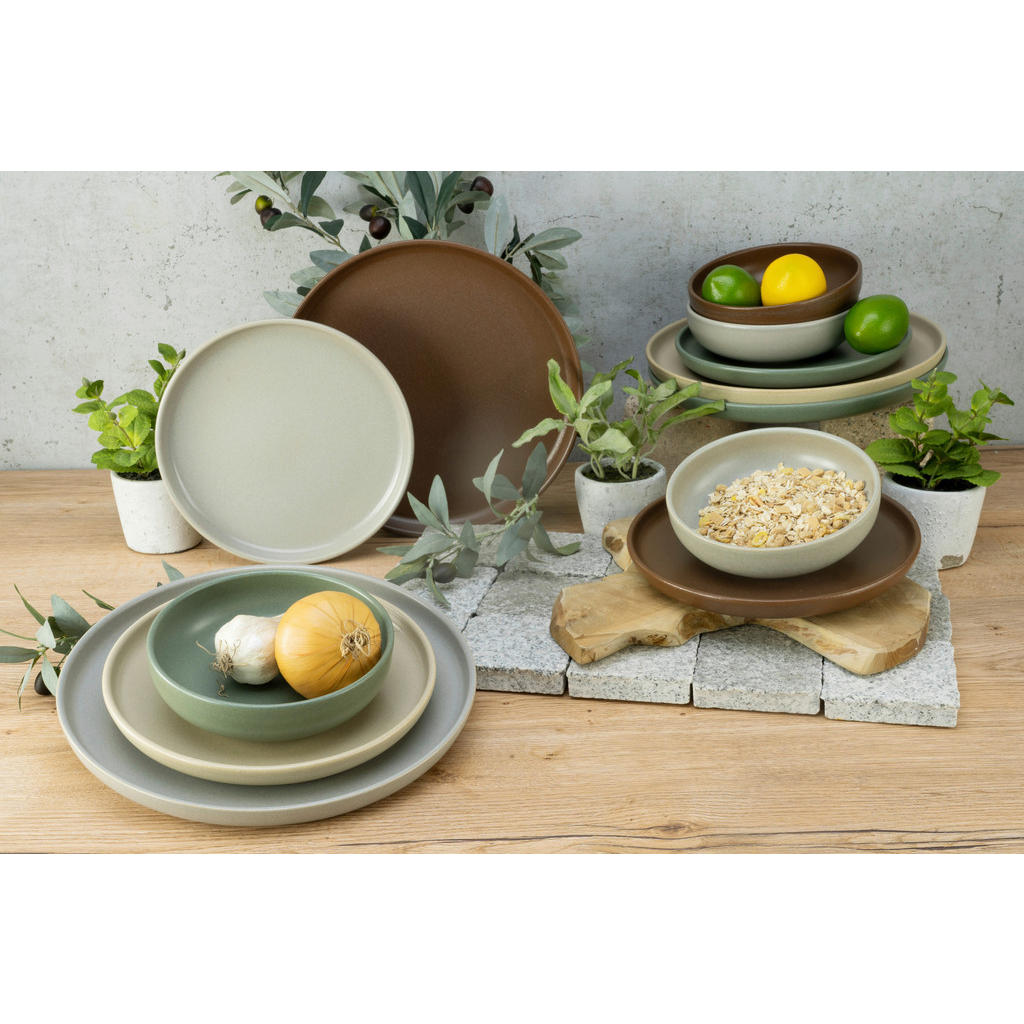 Thumbnail - CreaTable Tafelservice uno NATURAL multicolor Steinzeug 12 tlg.