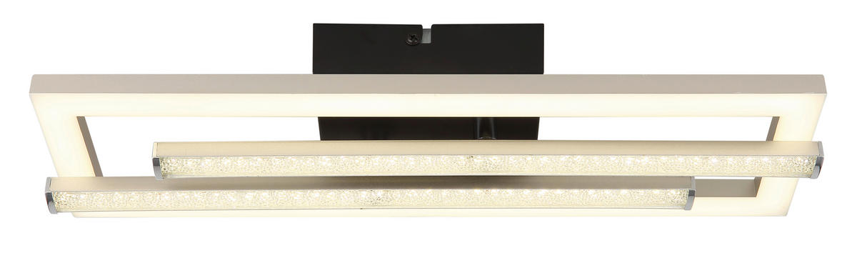 GLOBO LED-Deckenleuchte nickel matt schwarz Kunststoff B/H/T: ca. 37,5x6,3x40 cm 1 Brennstellen HIGHWAY - nickel matt/schwarz (37,50/6,30/40,00cm) - GLOBO