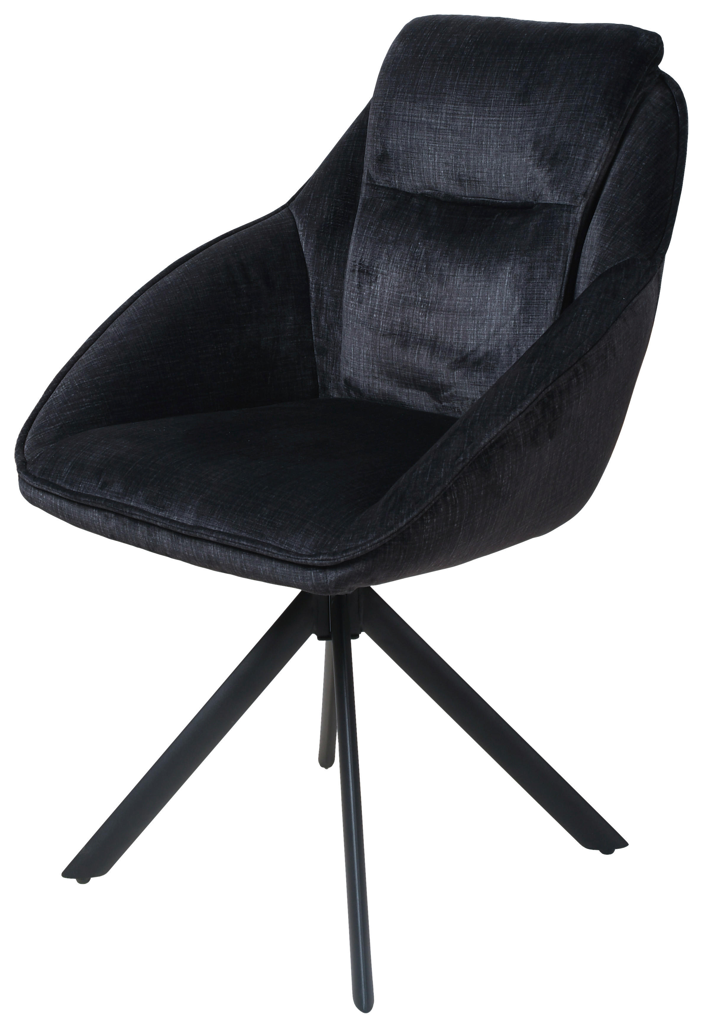Drehstuhl Brisbane anthrazit Samt B/H/T: ca. 62x92x59 cm Brisbane - schwarz/anthrazit (62,00/92,00/59,00cm)