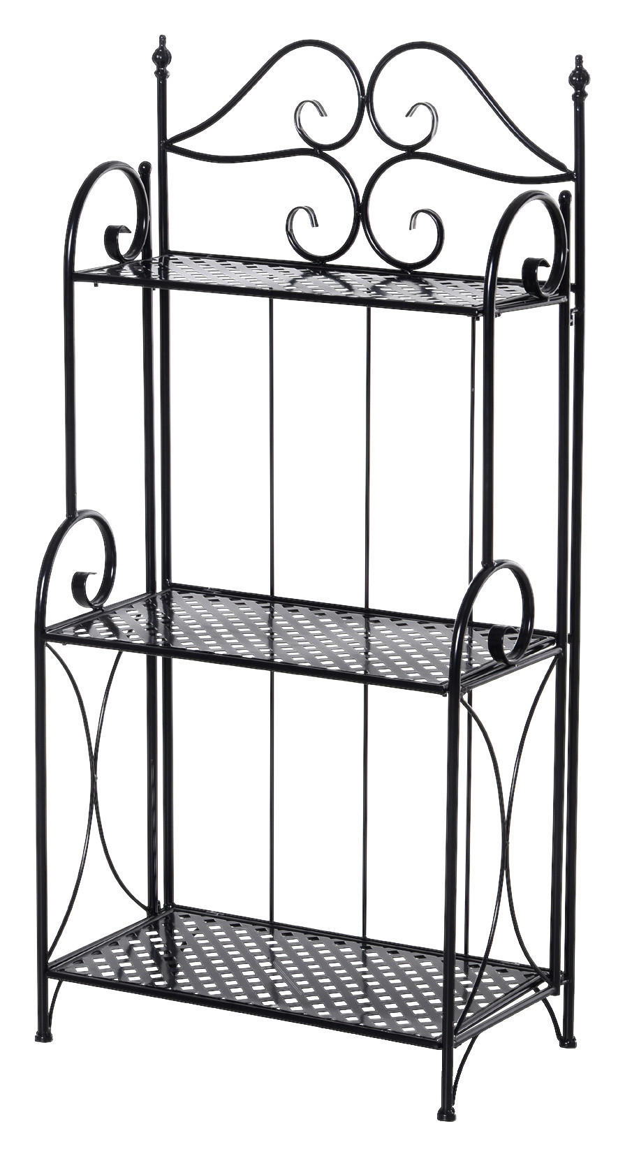 Outsunny Gartenregal schwarz Metall B/H/T: ca. 56x114x30 cm Gartenregal 845-268 - schwarz (56,00/114,00/30,00cm) - Outsunny