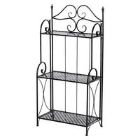 Outsunny Gartenregal schwarz Metall B/H/T: ca. 56x114x30 cm Gartenregal 845-268 - schwarz (56,00/114,00/30,00cm) - Outsunny