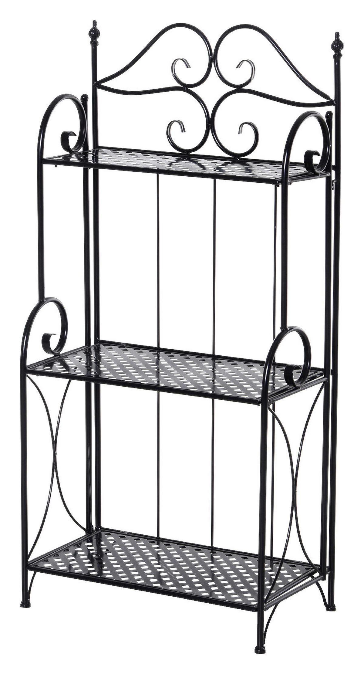 Outsunny Gartenregal schwarz Metall B/H/T: ca. 56x114x30 cm Gartenregal 845-268 - schwarz (56,00/114,00/30,00cm) - Outsunny
