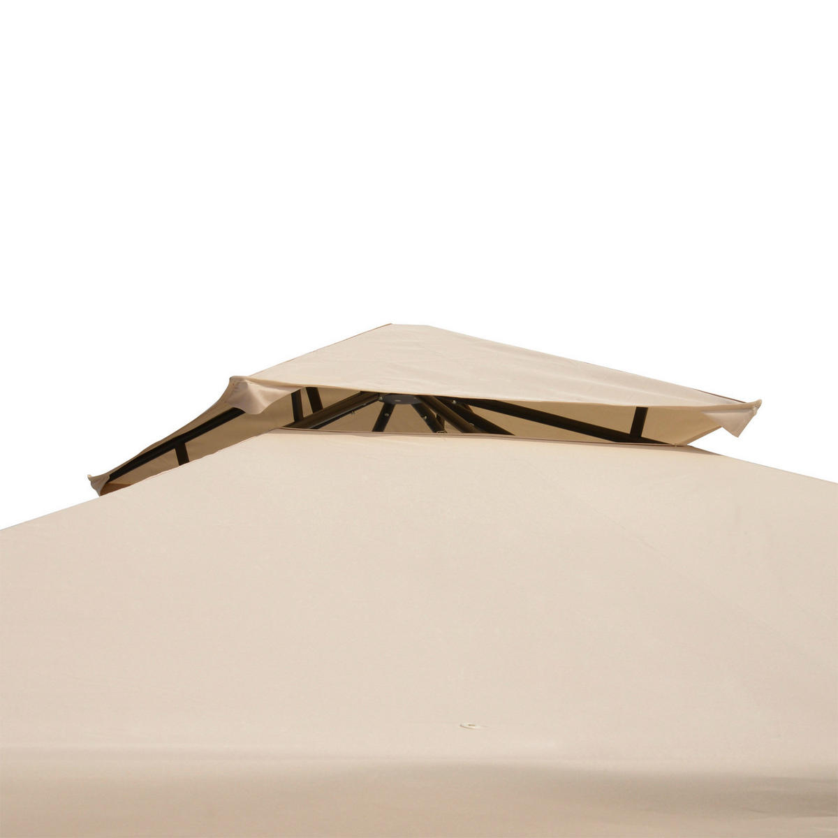 Outsunny Pavillon beige Metall B/H/T: ca. 300x278x300 cm Metallpavillon_mit_Moskitonetz - beige (300,00/278,00/300,00cm) - Outsunny