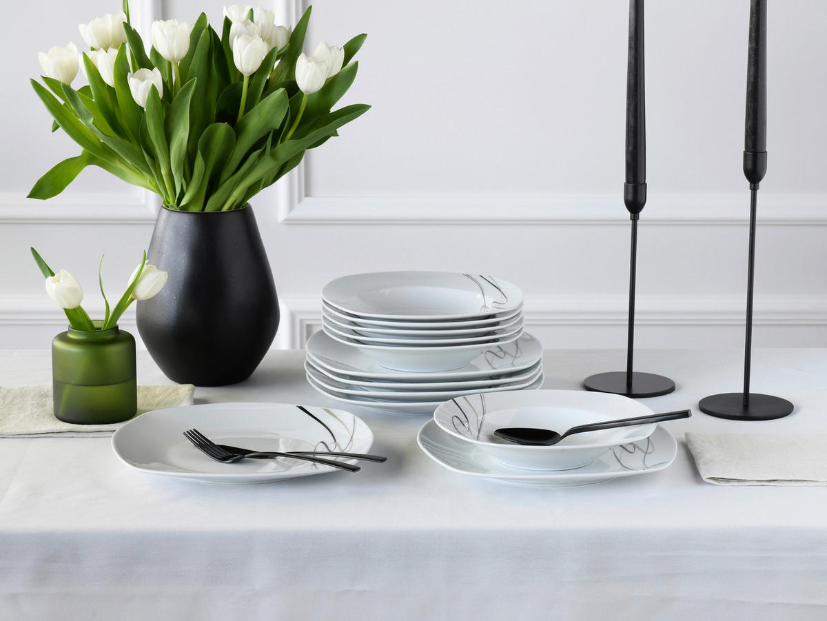 CreaTable Tafelservice Amelie multicolor Porzellan 12 tlg. Amelie - multicolor - CreaTable