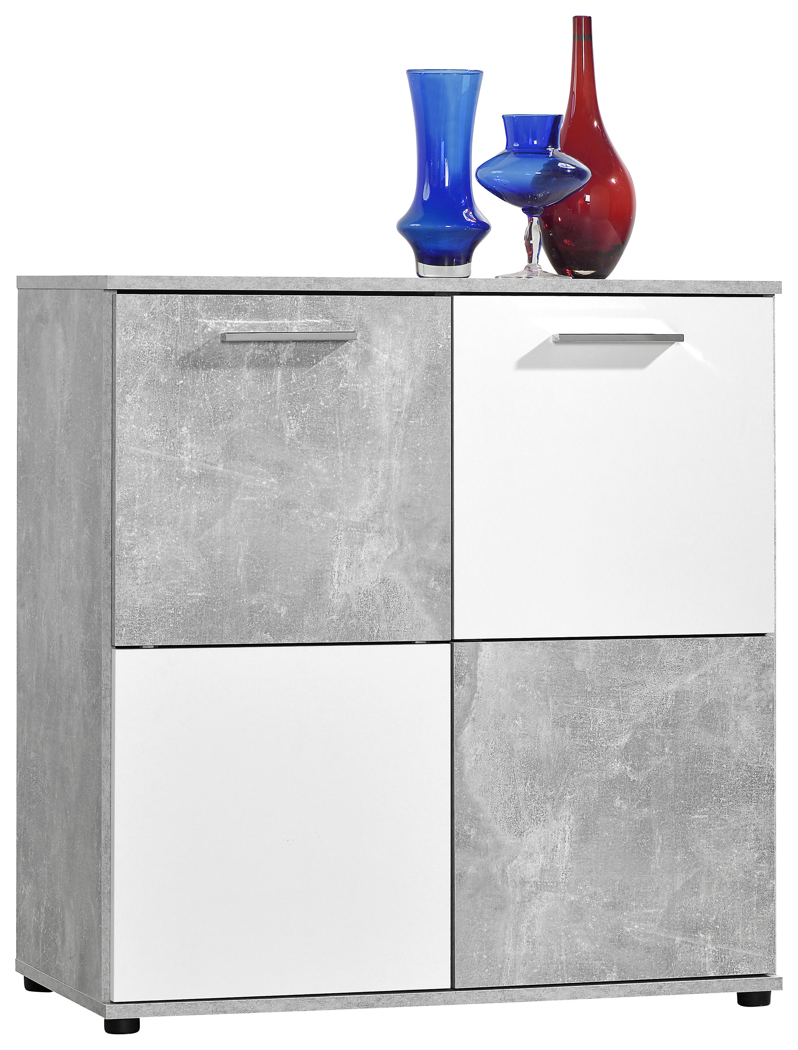Kommode Zero Beton Optik weiß B/H/T: ca. 78x82x39 cm Zero - weiß (78,00/82,00/39,00cm)