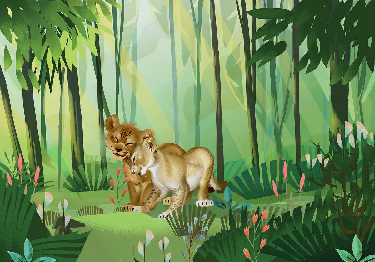 Komar Fototapete Lion King Love DX8-029 B/H: ca. 400x280 cm Lion King Love DX8-029 - (400,00/280,00cm) - Komar