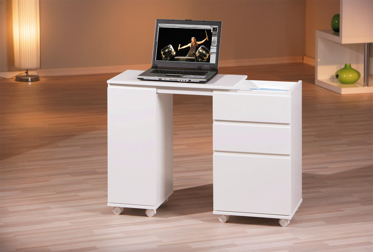 Schreibtisch Laptop Office weiß B/H/T: ca. 66x72x37 cm Laptop Office - weiß (66,00/72,00/37,00cm)