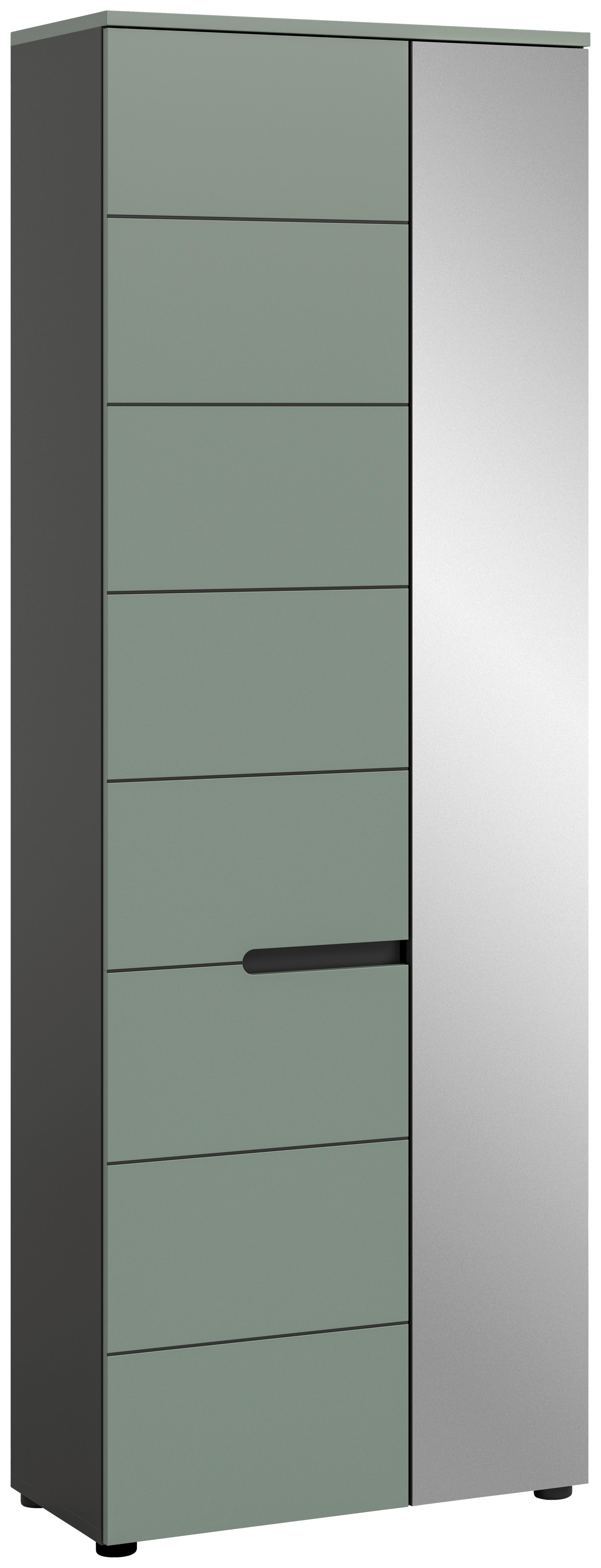 Garderobenschrank Canu grün basaltgrau Nachbildung B/H/T: ca. 190x65x37 cm Canu - basaltgrau/grün (190,00/65,00/37,00cm) - xonox.home