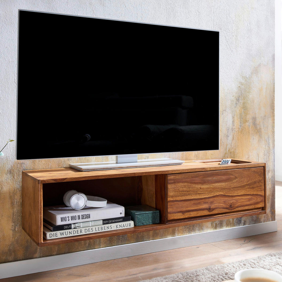 Lowboard rosenholz Nachbildung B/H/T: ca. 108x25x34 cm Lowboard - rosenholz (108,00/25,00/34,00cm) - Wohnling