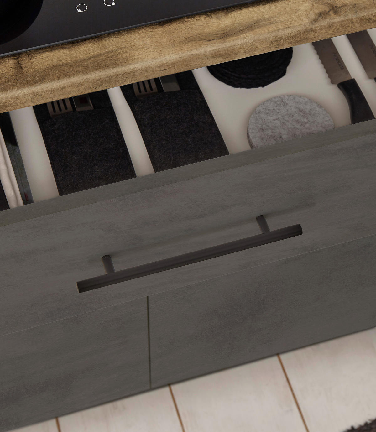 Bega Küchenblock Style B/T: ca. 260x60 cm Style - schwarz (260,00/60,00cm) - Bega