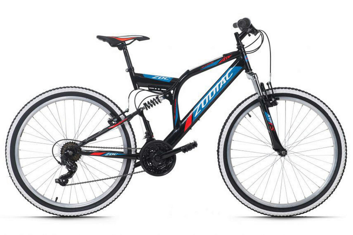 KS-Cycling Mountainbike Zodiac Fully Zodiac  26 Zoll Rahmenhöhe 48 cm 21 Gänge schwarz schwarz ca. 26 Zoll Zodiac - blau/rot - KS-Cycling