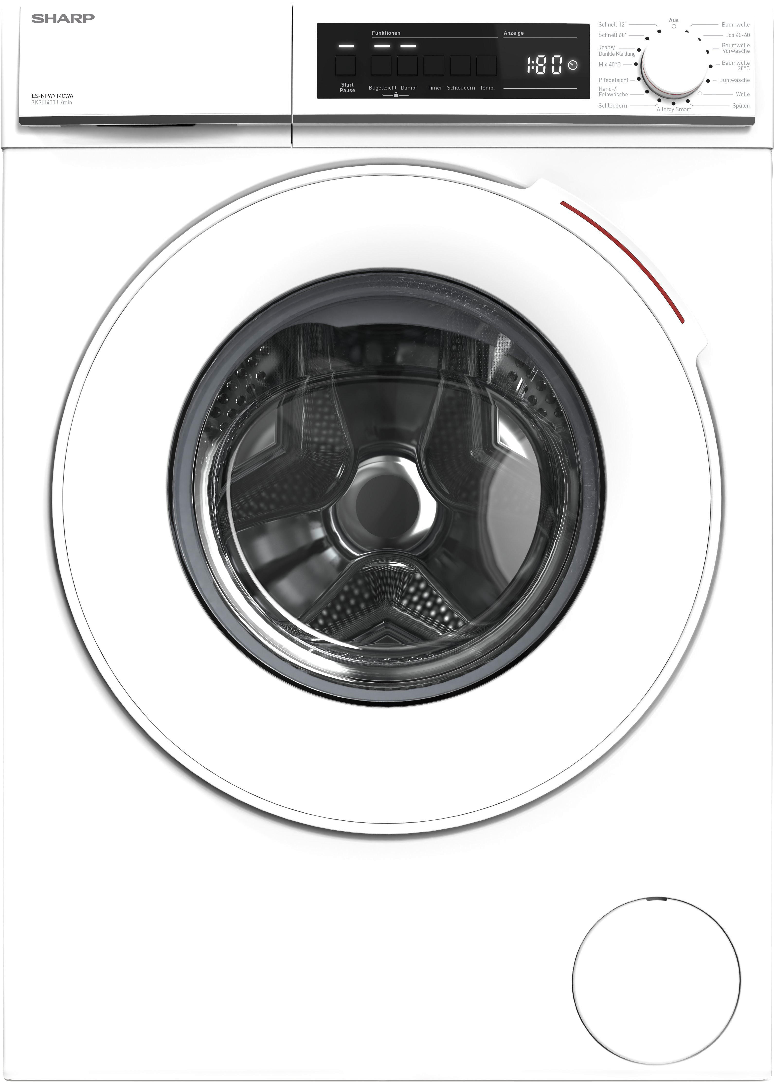 Sharp Waschvollautomat ES-NFW714CWA weiß B/H/T: ca. 59,7x84,5x52,7 cm ca. 7  kg ▷ online bei POCO kaufen