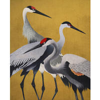 Komar Fototapete Yellow Cranes B/L: ca. 200x250 cm Yellow Cranes - (200,00/250,00cm) - Komar