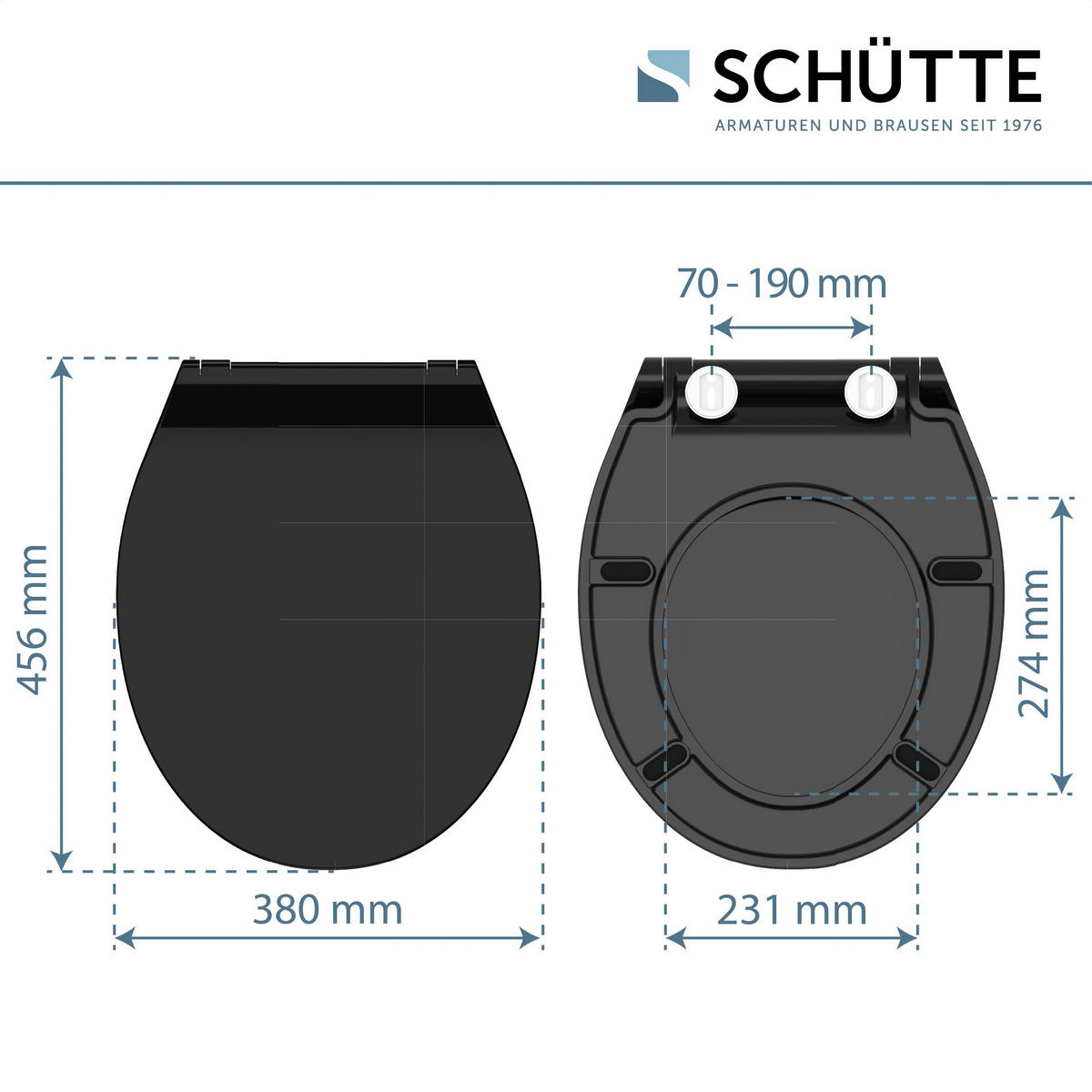 WC-Sitz WC-Sitz_Slim_Black Duroplast - schwarz - Eisl
