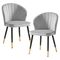 Stuhl 2er Set grau Polyester 2er Set - grau - Wohnling