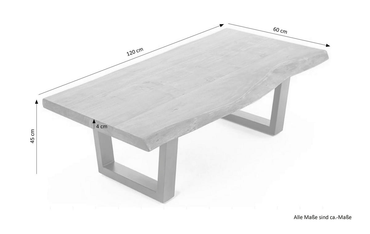 Couchtisch JUDY natur seidenmatt schwarz pulverbeschichtet B/H/T: ca. 120x45x60 cm JUDY - natur/schwarz (120,00/45,00/60,00cm) - byLIVING