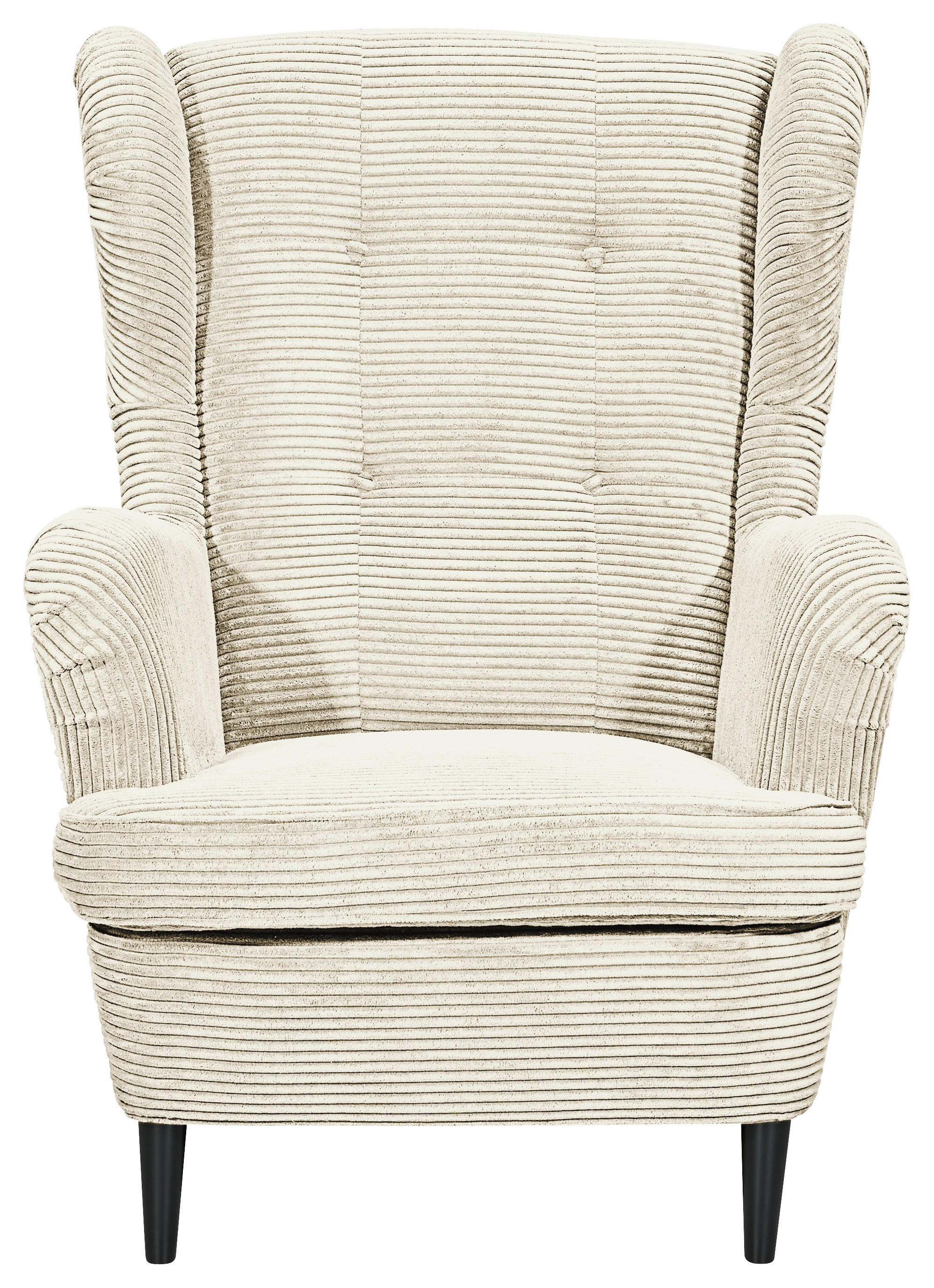 Sessel Oskar creme Velourstoff B/H/T: ca. 78x102x98 cm Oskar - creme/schwarz (78,00/102,00/98,00cm)
