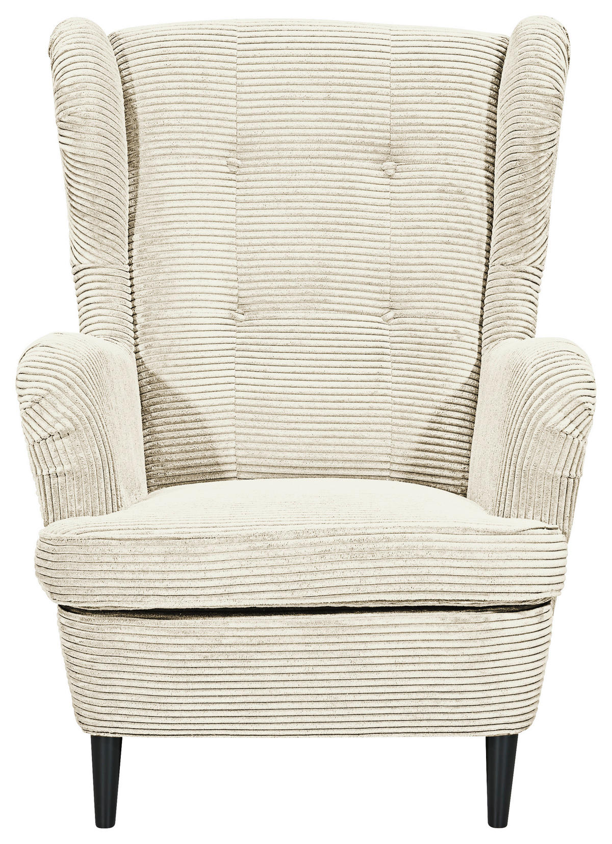 Sessel Oskar creme Velourstoff B/H/T: ca. 78x102x98 cm Oskar - creme/schwarz (78,00/102,00/98,00cm)