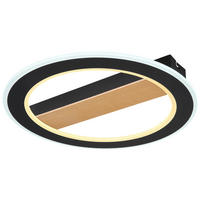 GLOBO Deckenleuchte Mattia 67268-30 schwarz Opal dunkelbraun Metall Acryl Holz H/D: ca. 5,5x45 cm Mattia - dunkelbraun/schwarz (45,00/5,50cm) - GLOBO
