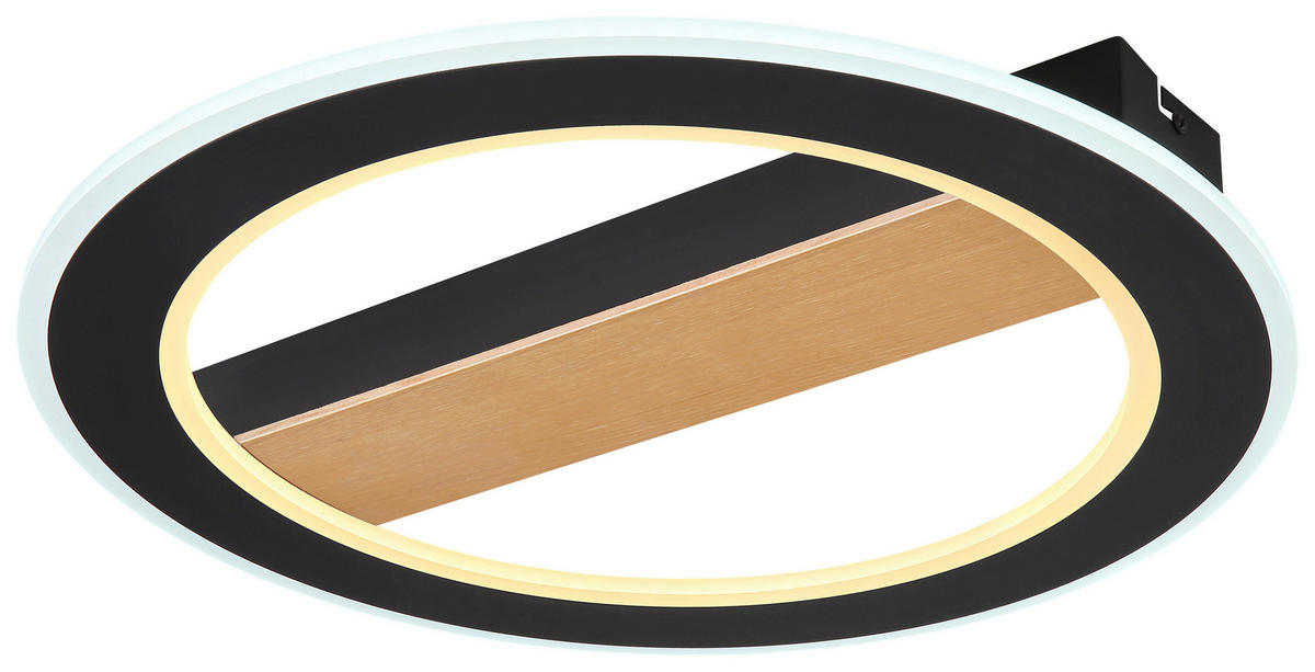 GLOBO Deckenleuchte Mattia 67268-30 schwarz Opal dunkelbraun Metall Acryl Holz H/D: ca. 5,5x45 cm Mattia - dunkelbraun/schwarz (45,00/5,50cm) - GLOBO
