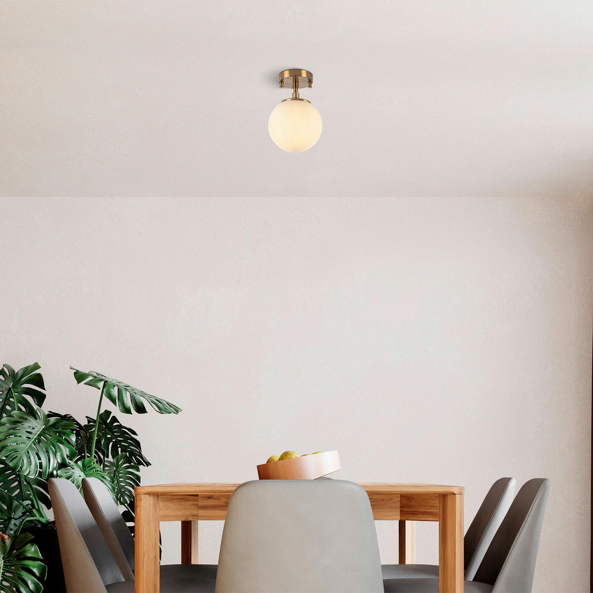 Opviq Deckenleuchte Glas Metall B/H/T/L/D: ca. 15x23x15x15x15 cm E14 1 Brennstellen Atmaca - (15,00/15,00/23,00cm) - Opviq