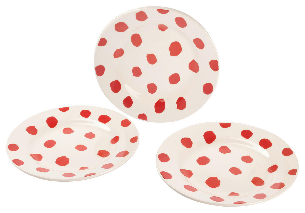 CASA SAMANTHA Teller SABOR rot Steinzeug 3 tlg. SABOR - rot (26,00cm) - CASA SAMANTHA
