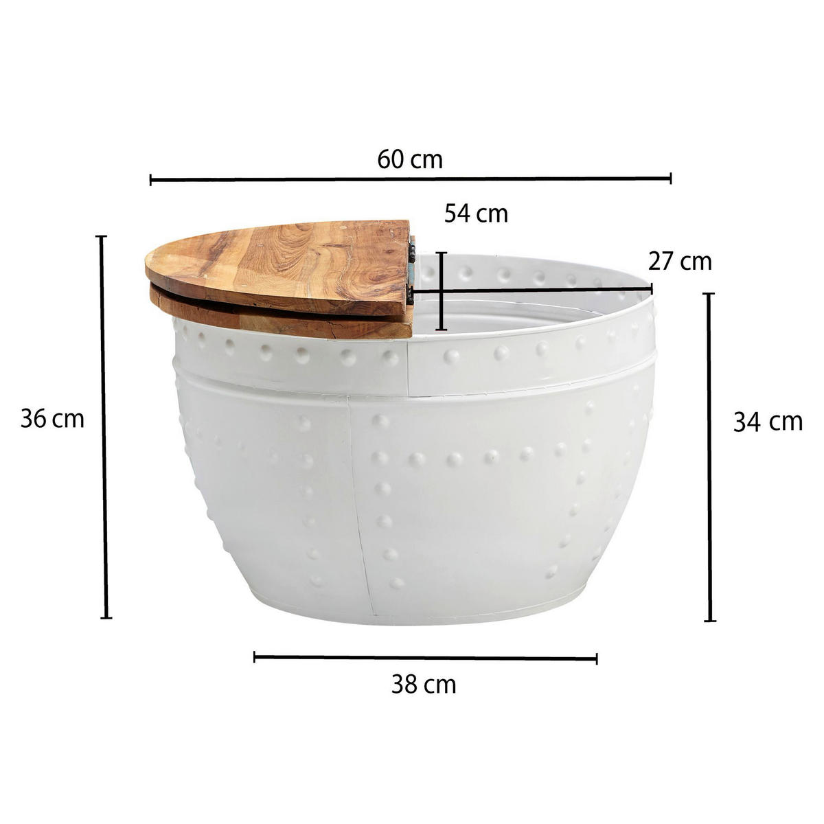 Couchtisch weiß B/H/T: ca. 60x36x60 cm Couchtisch - weiß (60,00/36,00/60,00cm) - Wohnling