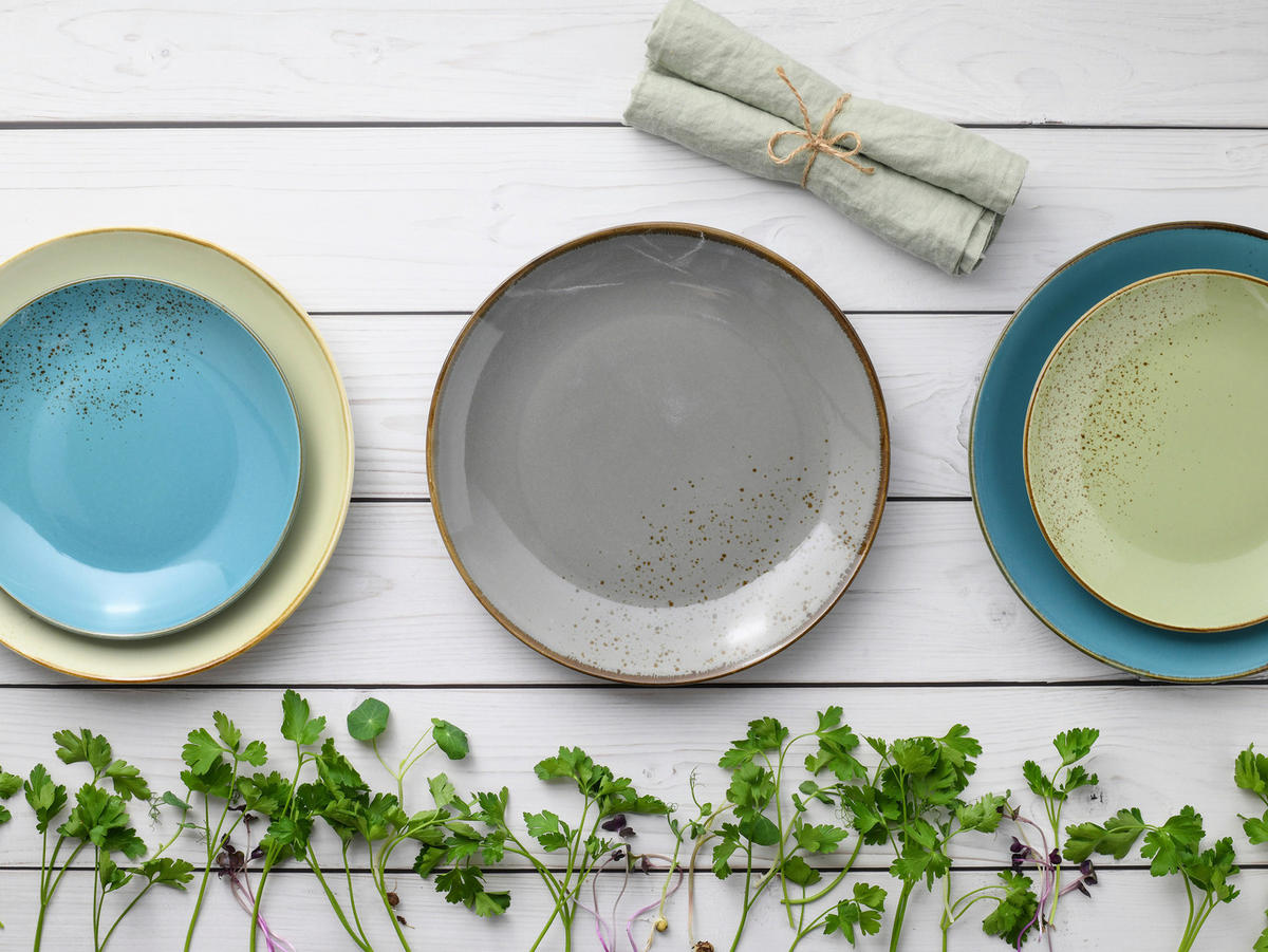 CreaTable Tafelservice NATURE COLLECTION multicolor Steinzeug 12 tlg. NATURE COLLECTION - multicolor - CreaTable