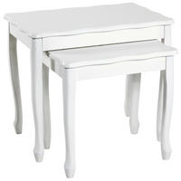 Beistelltisch  weiß lackiert MDF B/H/T: ca. 56x48x26 cm Ina_2-Satz_Tisch 19388 - weiß (56,00/48,00/26,00cm)