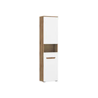 Vitrine Alana Eiche Evoke Coast Nachbildung weiß Hochglanz B/H/T: ca. 47x195x33 cm Alana - Eiche/weiß (47,00/195,00/33,00cm)