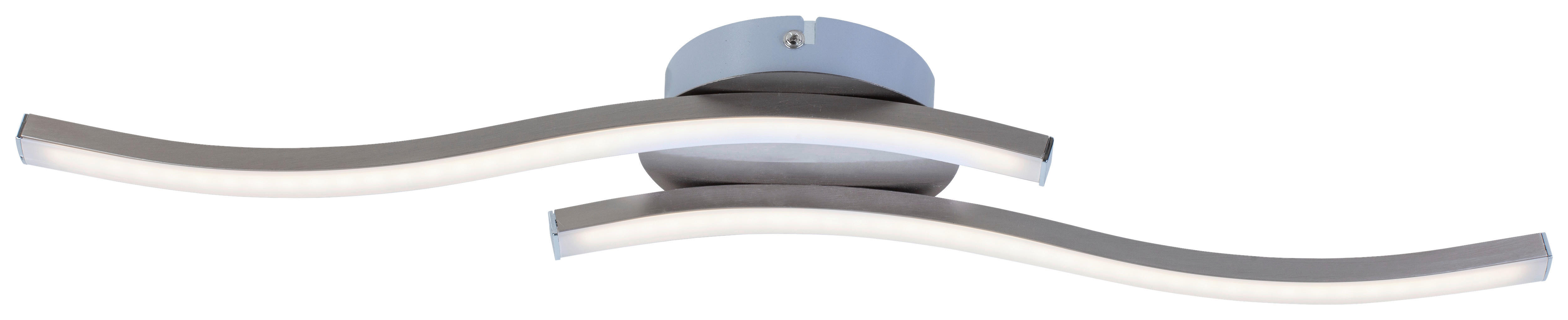 POCOline Deckenleuchte Berwin nickel matt Aluminium Metall Kunststoff B/H/T: ca. 56x7x12 cm Berwin - nickel matt (56,00/7,00/12,00cm) - POCOline