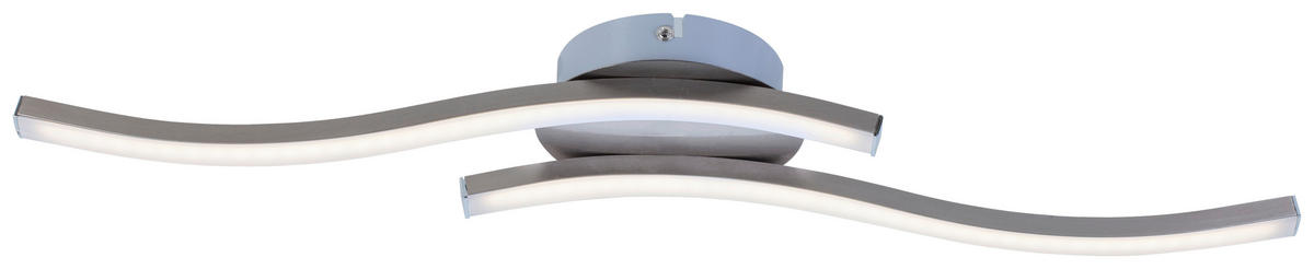 POCOline Deckenleuchte Berwin nickel matt Aluminium Metall Kunststoff B/H/T: ca. 56x7x12 cm Berwin - nickel matt (56,00/7,00/12,00cm) - POCOline