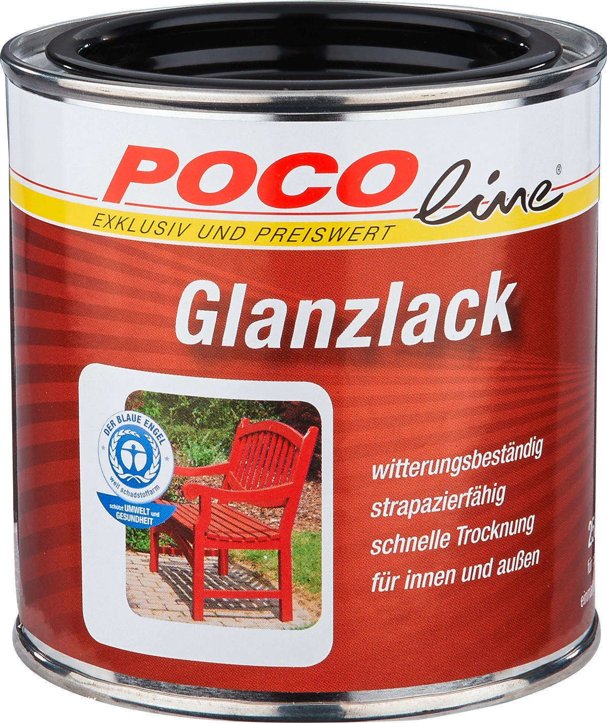 POCOline Acyl Buntlack tiefschwarz glänzend ca. 0,25 l Glanzlack_Acryl_2in1 250ml - tiefschwarz (250ml) - POCOline