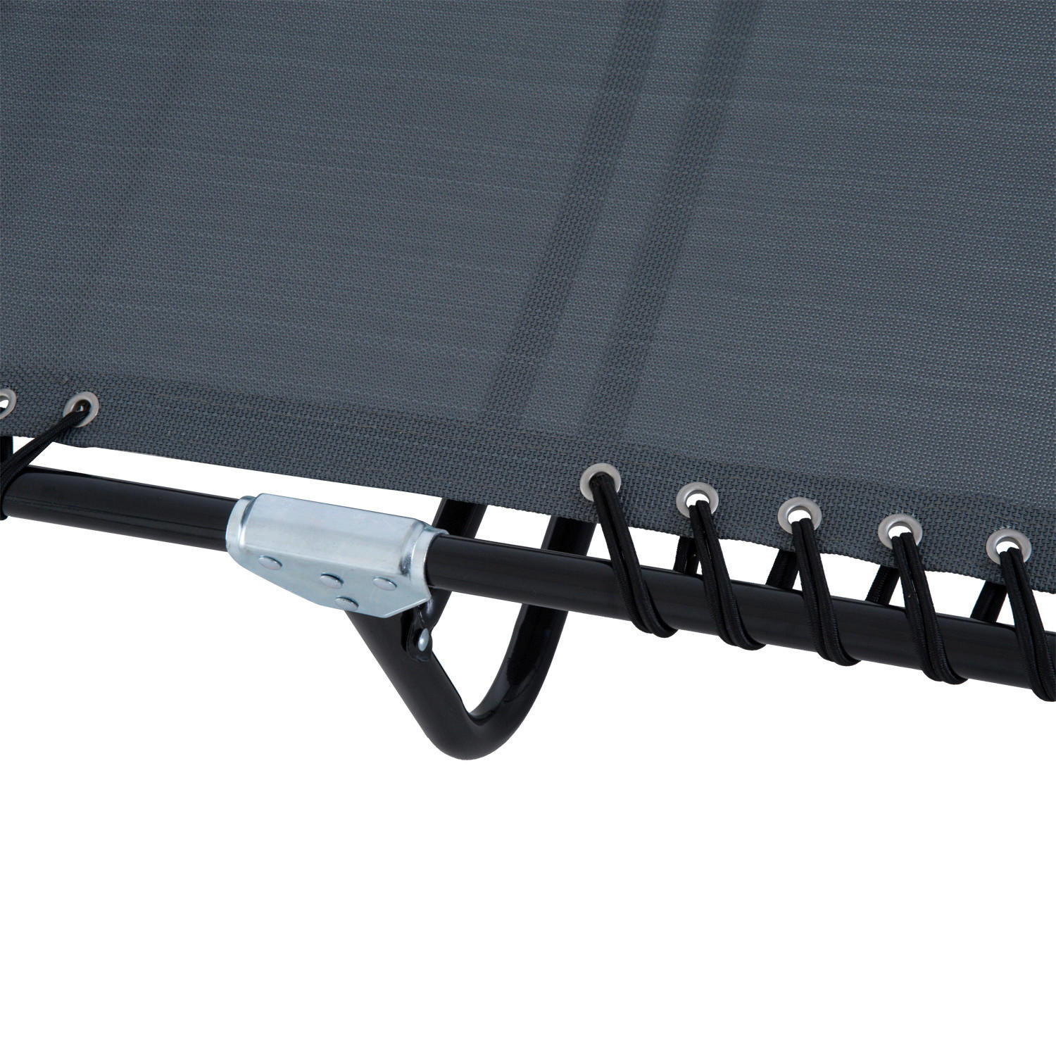 Outsunny Klappliege dunkelgrau Metall B/H/L: ca. 58x26x197 cm Klappliege - dunkelgrau (197,00/58,00/26,00cm) - Outsunny