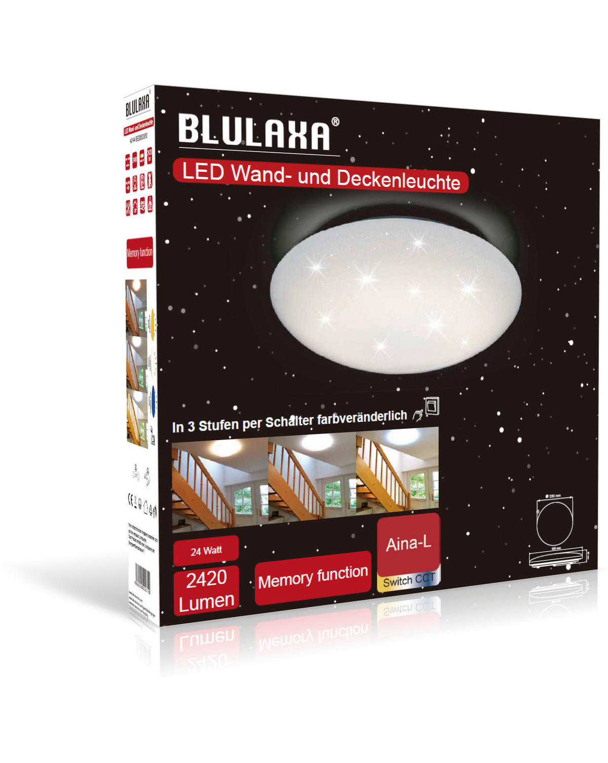 Blulaxa LED-Deckenleuchte D: ca. 33 cm LED-Deckenleuchte_Aina-L_Stern - (33,00cm) - Blulaxa