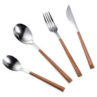 BERGNER Besteckset NATURALLY silber Kunststoff 24 tlg. NATURALLY - braun/silber - BERGNER