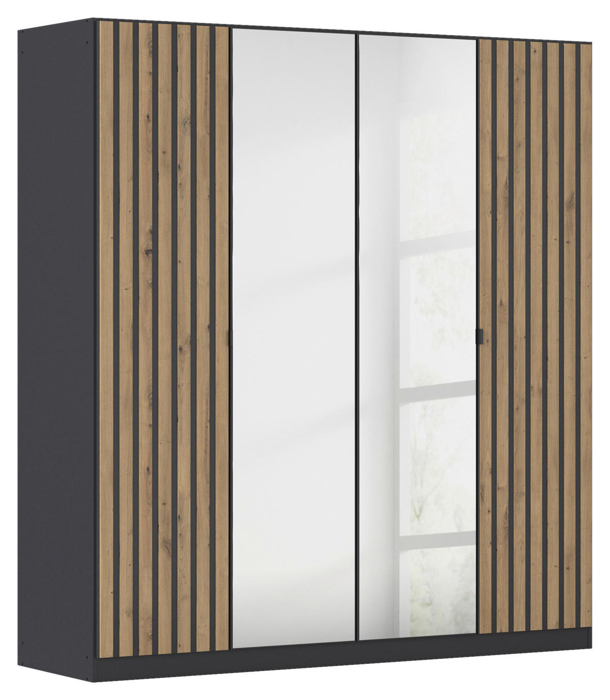 Kleiderschrank Genua grau Eiche Artisan Nachbildung B/H/T: ca. 181x197x54 cm Genua - Eiche/grau (181,00/197,00/54,00cm)