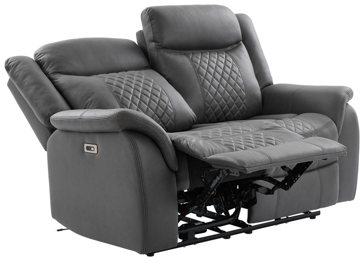 Sofa Pedro grau Microfaser B/H/T: ca. 162x108x94 cm Pedro - schwarz/grau (162,00/108,00/94,00cm)