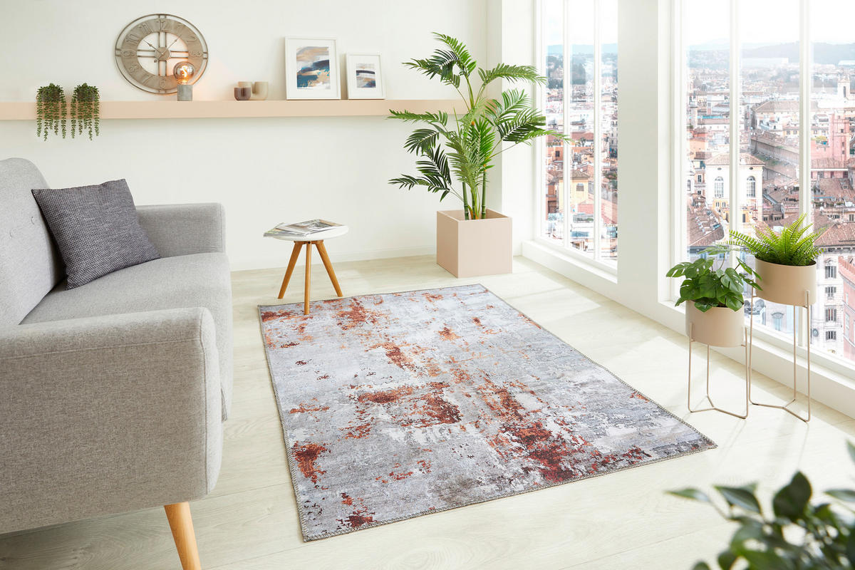Luxor Living Teppich Lago grau B/L: ca. 160x230 cm Lago - rost/grau (160,00/230,00cm) - Luxor Living