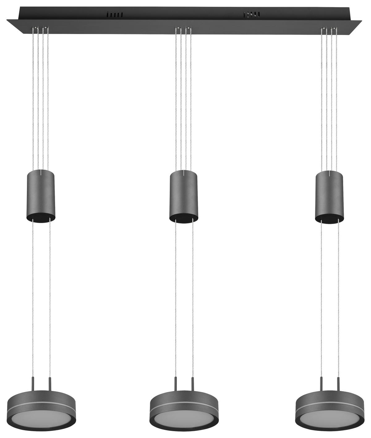 TRIO Pendelleuchte FRANKLIN 326510342 anthrazit Aluminium B/H/T: ca. 85x150x14 cm 3.0 Brennstellen Franklin - anthrazit (85,00/150,00/14,00cm) - Trio