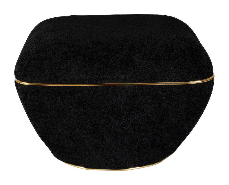 360 Living Hocker Contessa 110 schwarz gold B/H/T: ca. 60x42,5x60 cm Contessa 110 - gold/schwarz (60,00/42,50/60,00cm) - 360 Living