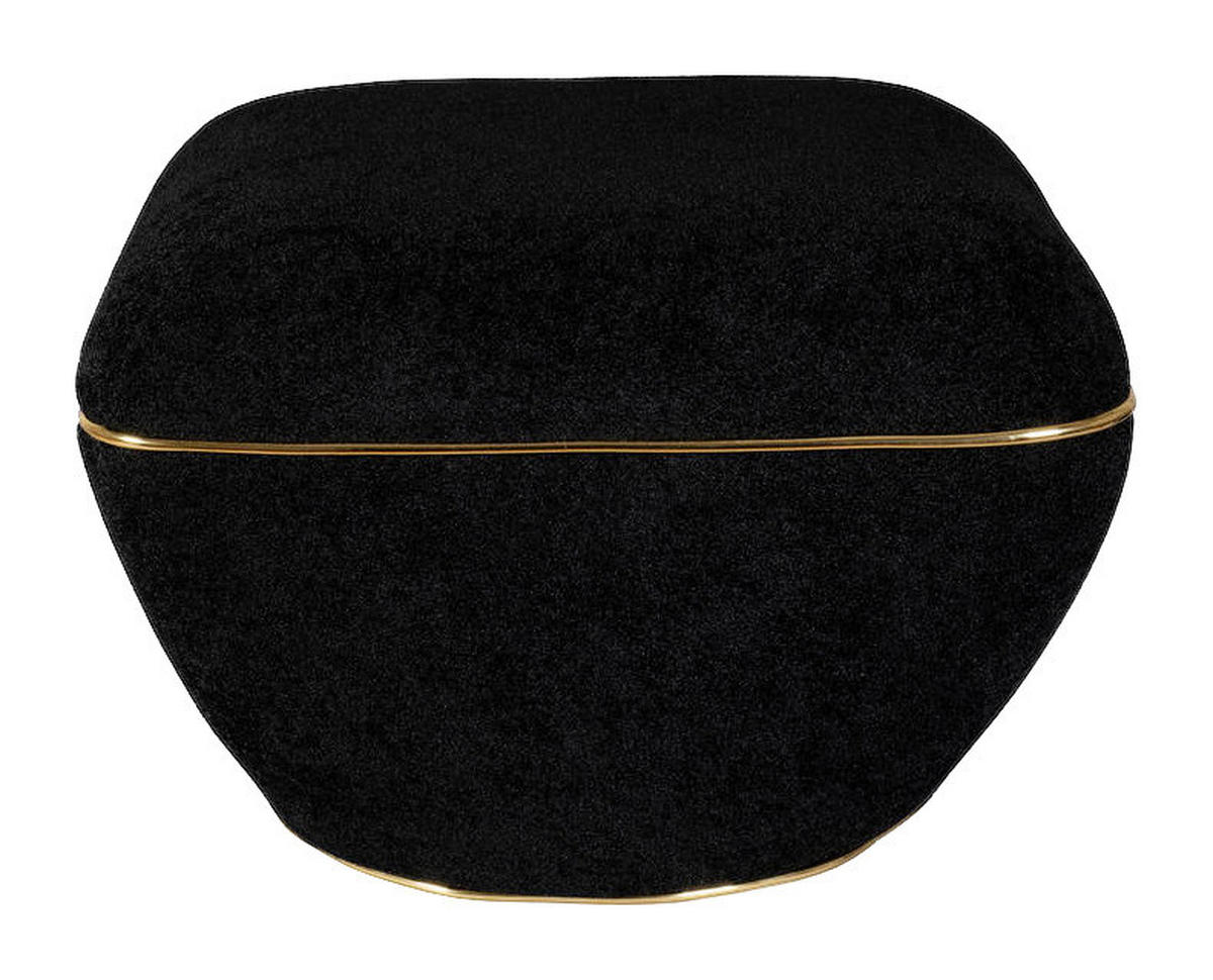360 Living Hocker Contessa 110 schwarz gold B/H/T: ca. 60x42,5x60 cm Contessa 110 - gold/schwarz (60,00/42,50/60,00cm) - 360 Living