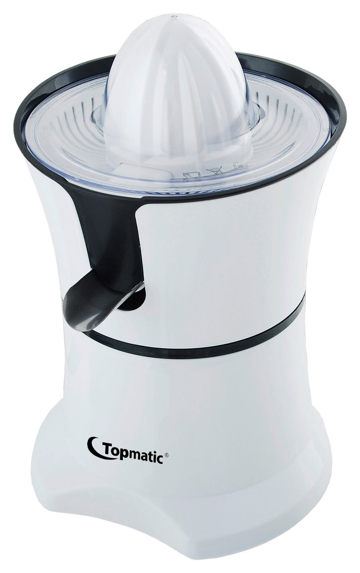 Topmatic Zitruspresse CP-160 weiß Kunststoff B/H/T: ca. 18x27x18 cm ca. 60 W Zitruspresse CP-160 - weiß (18,00/27,00/18,00cm) - Topmatic