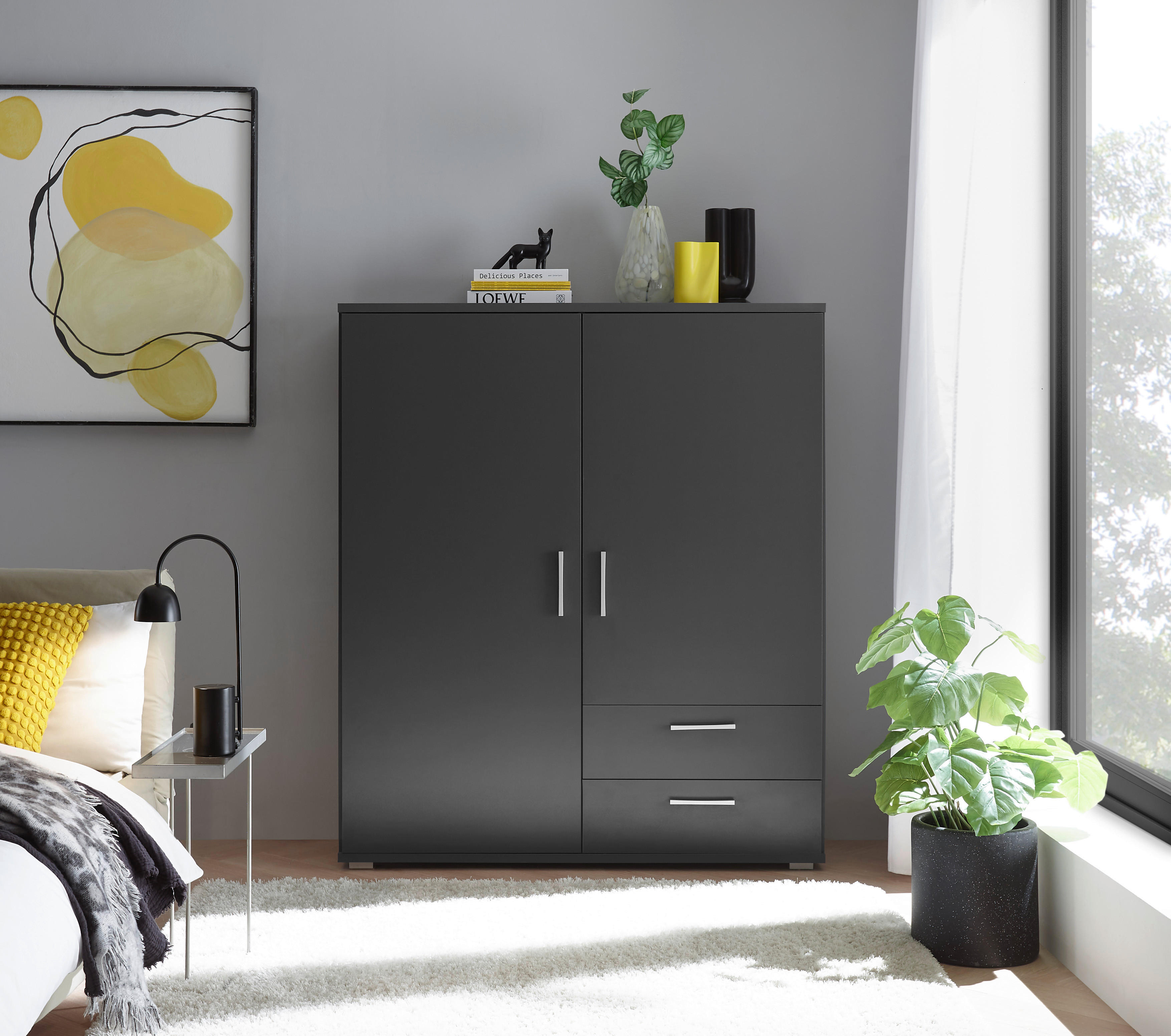 Kombikommode Adeline Graphit B/H/T: ca. 120x140x38 cm Adeline - Graphit (120,00/140,00/38,00cm)