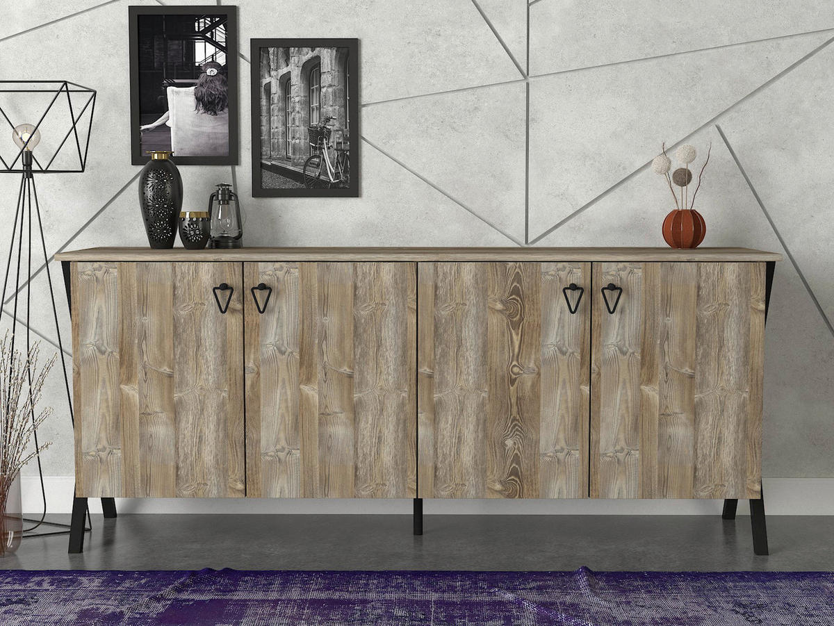 Sideboard Zeth Eiche Nachbildung B/H/T: ca. 180x76,8x44,8 cm Zeth - Eiche (180,00/76,80/44,80cm) - moebel17