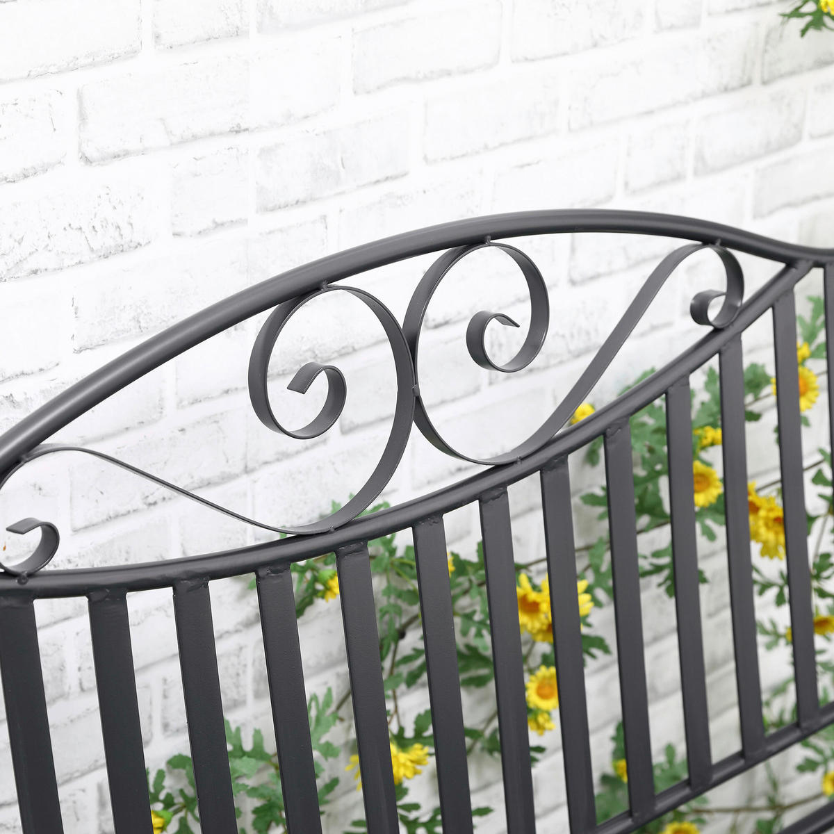 Outsunny Gartenbank grau Metall B/H/L: ca. 54x96x116 cm Gartenbank - grau (116,00/54,00/96,00cm) - Outsunny