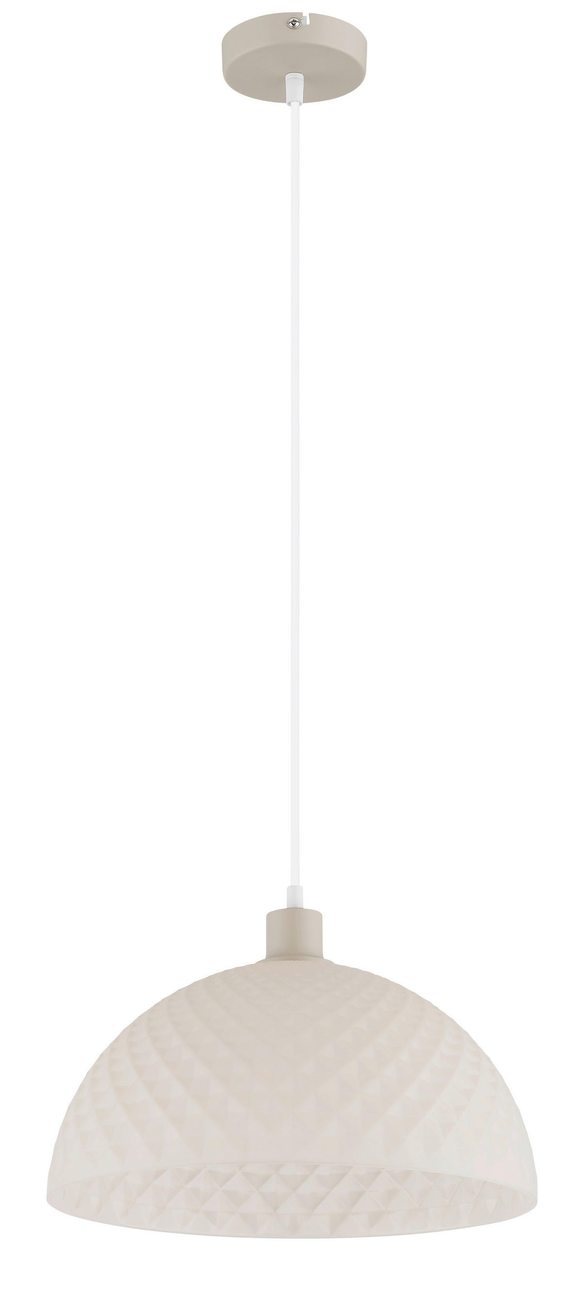 GLOBO Pendelleuchte weiß sand champagner Glas PVC Metall H/D: ca. 120x35 cm E27 1 Brennstellen SELMA - sand/weiß (35,00/120,00cm) - GLOBO