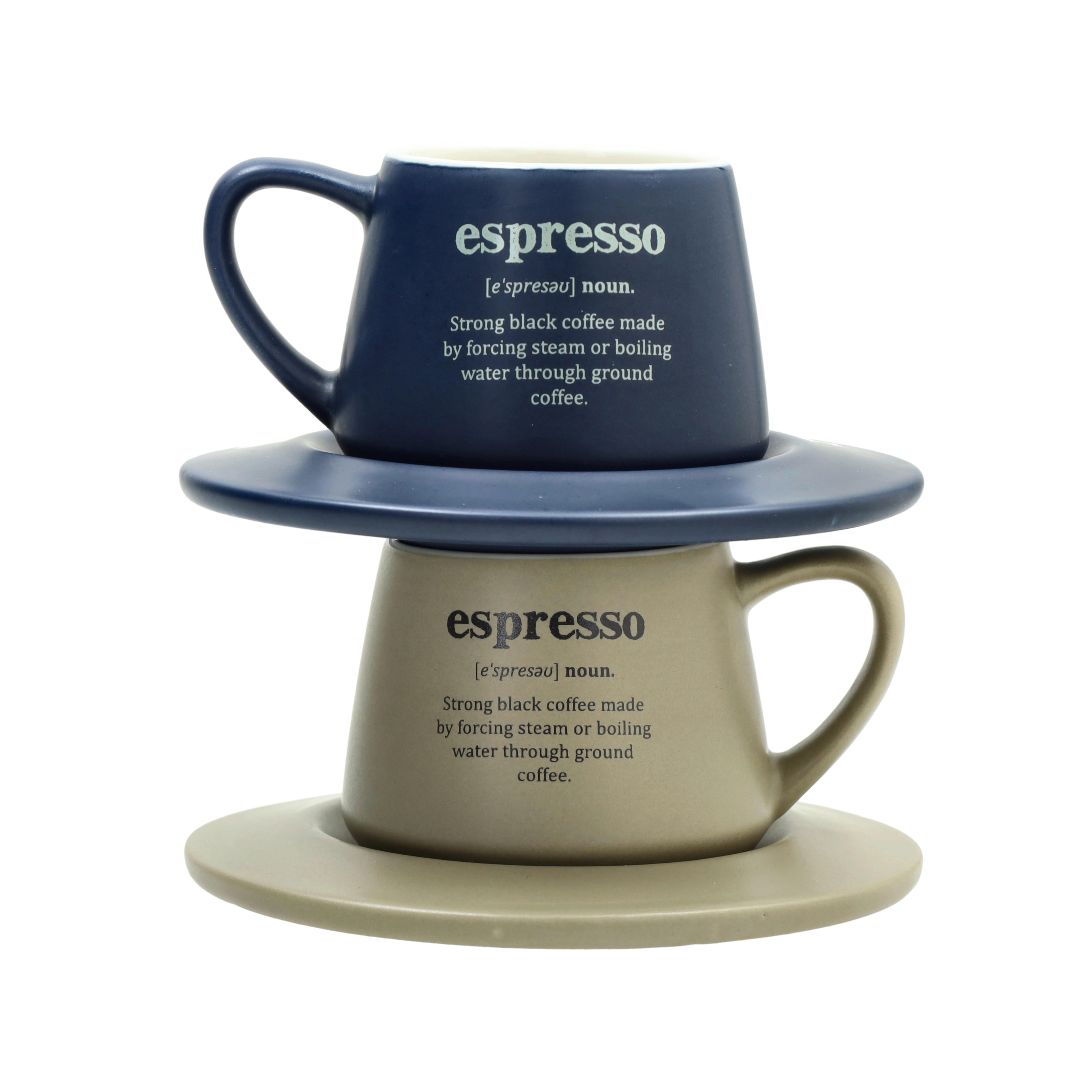 TOGNANA Espressotassenset beige Keramik 4 tlg. Espressotassenset_4tlg. - beige/blau - TOGNANA