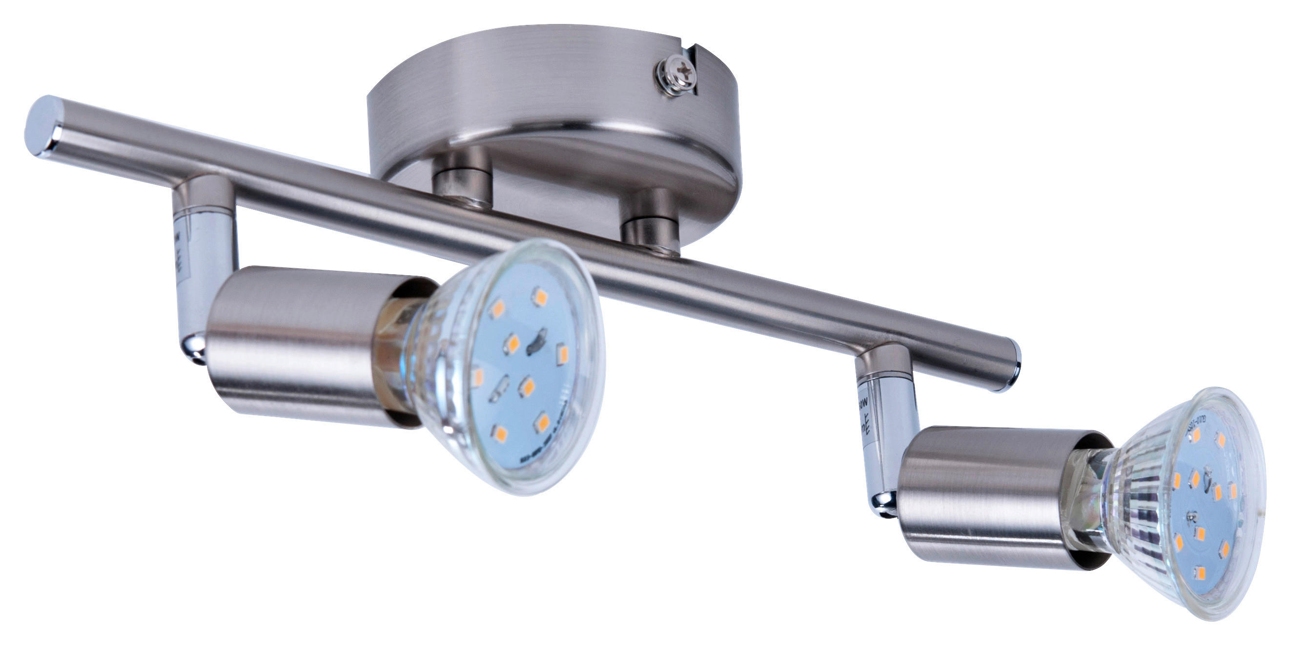 Spotbalken Joris nickel matt Metall L: ca. 25 cm GU10 2 Brennstellen Spotbalken_2flg.Joris - nickel matt (25,00cm)